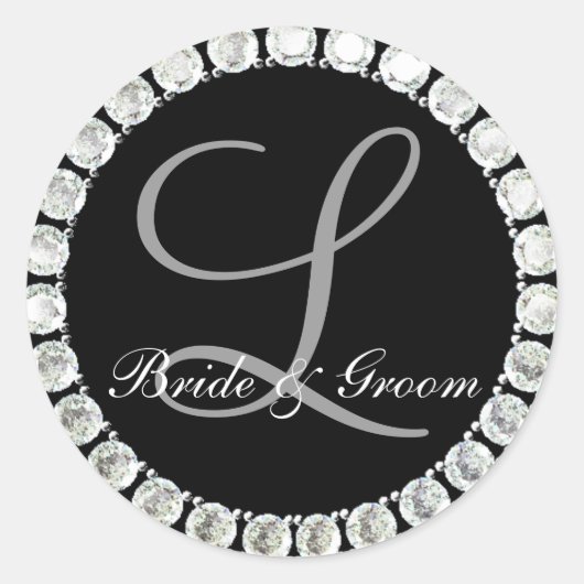 ダイヤモンドモノグラムLカスタマイズ可能シール ラウンドシール (正面)