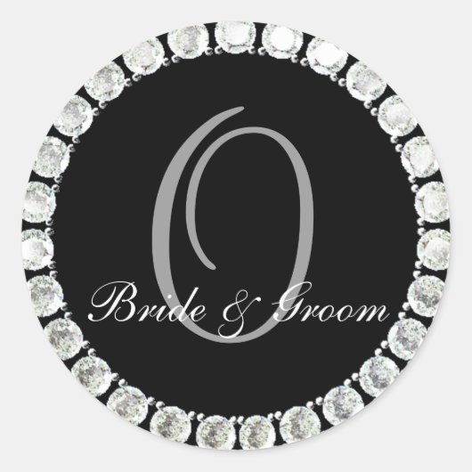 ダイヤモンドモノグラムOカスタマイズ可能シール ラウンドシール (正面)