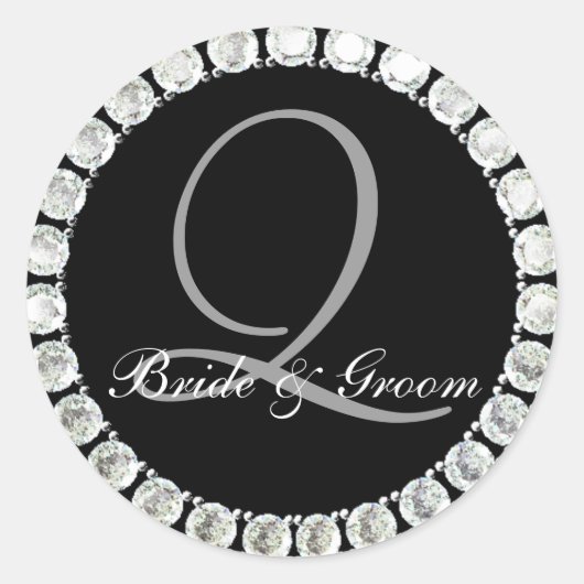 ダイヤモンドモノグラムQカスタマイズ可能シール ラウンドシール (正面)