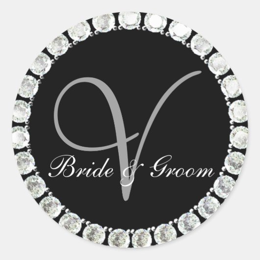 ダイヤモンドモノグラムVカスタマイズ可能シール ラウンドシール (正面)