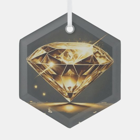 ダイヤモンドライトブラック ガラスオーナメント (正面)