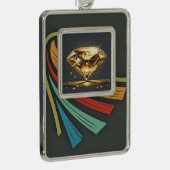 ダイヤモンドライトブラック シルバープレートフレームオーナメント (右)