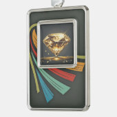 ダイヤモンドライトブラック シルバープレートフレームオーナメント (左)