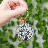 ダイヤモンドラウンドブリリアントキーチェーン キーホルダー (手)