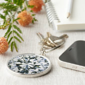 ダイヤモンドラウンドブリリアントキーチェーン キーホルダー (側面)