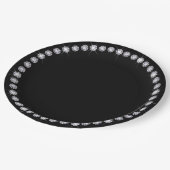 ダイヤモンドラウンド縁どフレーム紙プレート ペーパープレート (アングル)