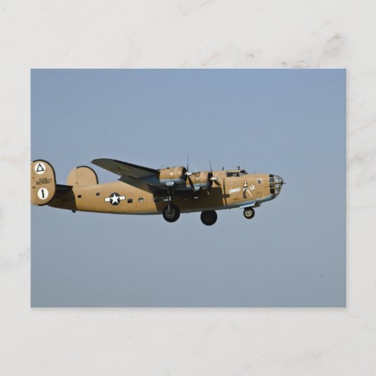 ダイヤモンドリルB-24爆撃機、オシュコシュに着陸 ポストカード (正面)