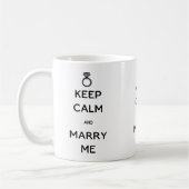 ダイヤモンドリングで私と結婚して Keep Calm コーヒーマグカップ (左)