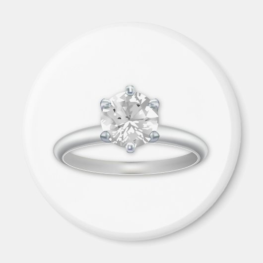 ダイヤモンドリングや輪きらきら光るクリップアートグラフィック マグネット (正面)