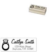 ダイヤモンドリングや輪きらきら光るブライドパーソナライズされたアドレス ラバースタンプ (押印)