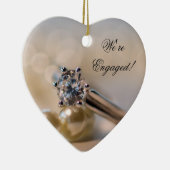 ダイヤモンドリングや輪とパール婚約 セラミックオーナメント (右)