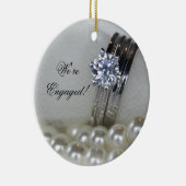 ダイヤモンドリングや輪とホワイトパール婚約 セラミックオーナメント (右)