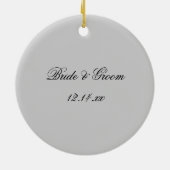 ダイヤモンドリングや輪とホワイトパール婚約 セラミックオーナメント (裏面)