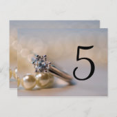 ダイヤモンドリングや輪と結婚真珠の表番号 ポストカード (正面/裏面)