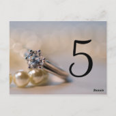 ダイヤモンドリングや輪と結婚真珠の表番号 ポストカード (裏面)