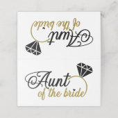 ダイヤモンドリングや輪の叔母の花嫁 プレイスカード (外部開封)