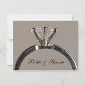 ダイヤモンドリングや輪オングレー婚約発表 招待状 (正面)