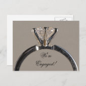 ダイヤモンドリングや輪オングレー婚約発表 案内ポストカード (正面/裏面)