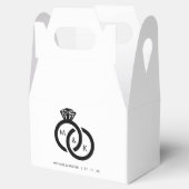 ダイヤモンドリングや輪カップル結婚モノグラム フェイバーボックス (オープン)