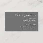 ダイヤモンドリングや輪ジュエリーショップジュエラーファッション スタイリッシュ 名刺 (裏面)