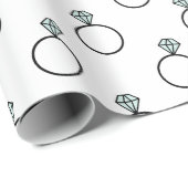 ダイヤモンドリングや輪パターン – 白 ラッピングペーパー (ロールコーナー)