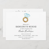 ダイヤモンドリングや輪プールフロートバチェロレッテ旅程 招待状 (正面/裏面)