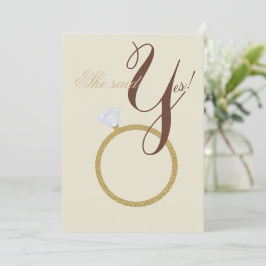 ダイヤモンドリングや輪彼女は言ったYesシャ素朴ワーパーティー 招待状 (スタンド正面)