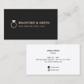 ダイヤモンドリングや輪素晴らし宝石店 名刺 (正面/裏面)