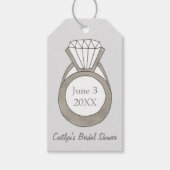 ダイヤモンドリングや輪結婚ブライダルシャワーのギフトラベル ギフトタグ (正面)