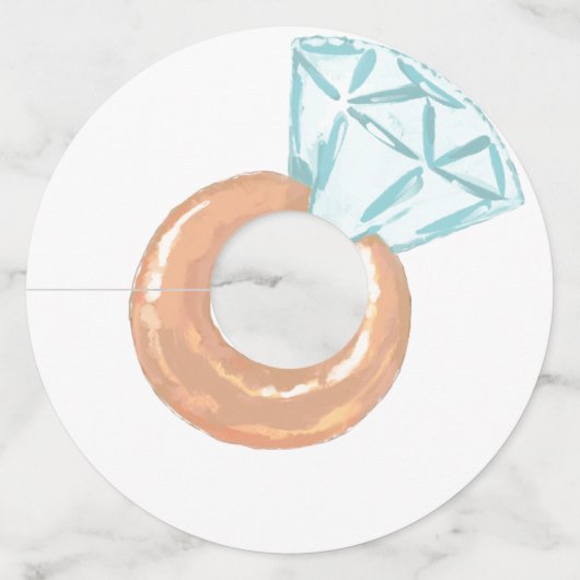 ダイヤモンドリングブライダルシャワー ワイングラスタグ (正面)