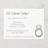 ダイヤモンドリング ブライダルシャワー ブライズパーティー インビテーションポストカード (裏面)