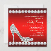 ダイヤモンドレッドハイヒールシューバースデーパーティー 招待状 (裏面)
