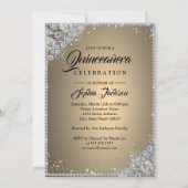 ダイヤモンドレースススパークルガウン金ゴールドシルバーキンセアニェラ 招待状 (裏面)