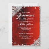 ダイヤモンドレーススパークルガウン赤シルバーキンセアニェラ 招待状 (裏面)