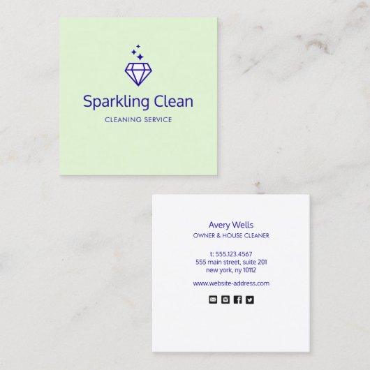 ダイヤモンドロゴハウスキーサービス スクエア名刺 (正面/裏面)