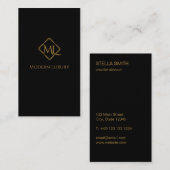 ダイヤモンドロゴ|黒と金ゴールド 名刺 (正面/裏面)