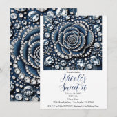 ダイヤモンドローズ＆デニムグリームスイート16バースデーパーティー 招待状 (正面/裏面)