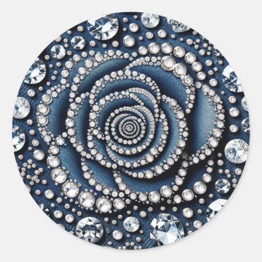 ダイヤモンドローズ＆デニムグリーム スイート16 バースデーパーティー ラウンドシール (正面)