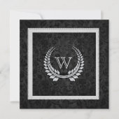 ダイヤモンドローレルリーフ（モノグラム） 招待状 (正面)