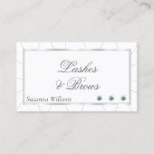 ダイヤモンド付き白と銀のフレームプロフェッショナル 名刺 (正面)