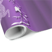ダイヤモンド付き紫色のトナカイのクリスマス ラッピングペーパー (ロールコーナー)