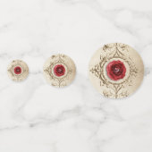 ダイヤモンド付き赤いバラ コンフェッティ (裏面)