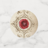 ダイヤモンド付き赤いバラ コンフェッティ (スモール正面)