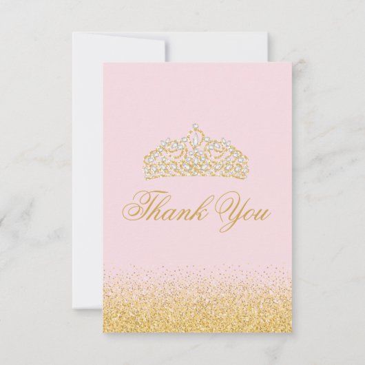 ダイヤモンド及び金グリッターのサンキューカード サンキューカード (裏面)