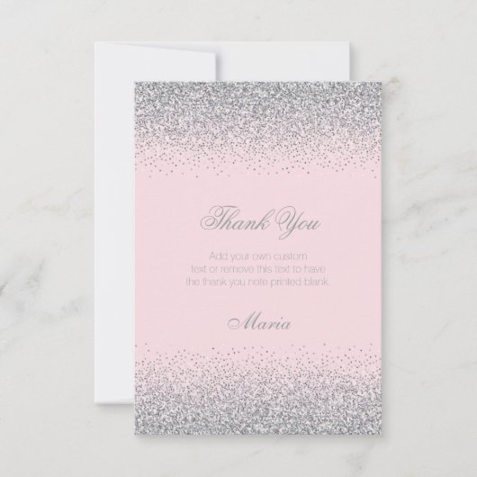 ダイヤモンド及び銀のグリッターのサンキューカード サンキューカード (正面)