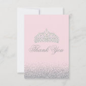 ダイヤモンド及び銀のグリッターのサンキューカード サンキューカード (裏面)