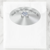 ダイヤモンド名記念日または結婚式用シール 楕円形シール (バッグ)