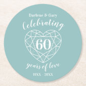 ダイヤモンド周年愛コースター60年 ラウンドペーパーコースター (正面)