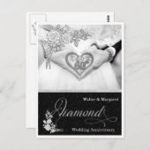 ダイヤモンド周年記念60thシルバーとブラック ポストカード (正面/裏面)