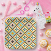 ダイヤモンド型の抽象的な幾何学パターン ペーパープレート (パーティー)